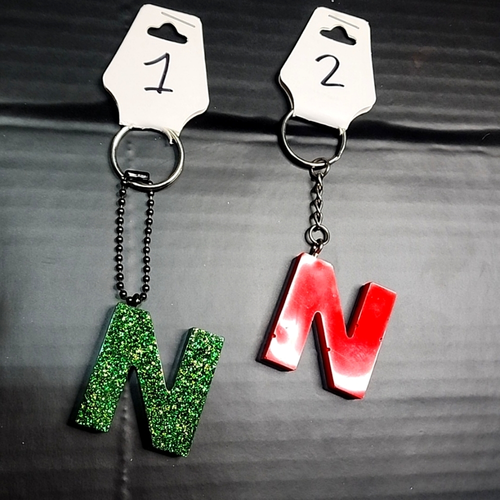 Bag charm Keychain Letter N